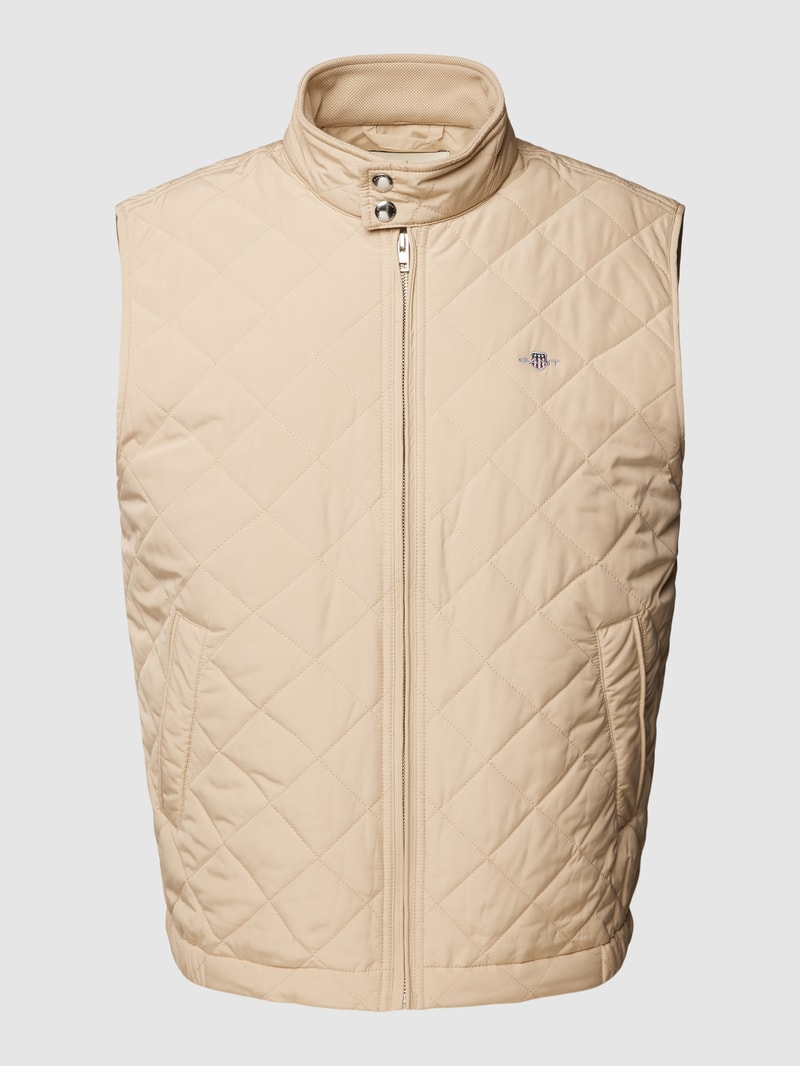 Weste mit Label-Stitching in beige
