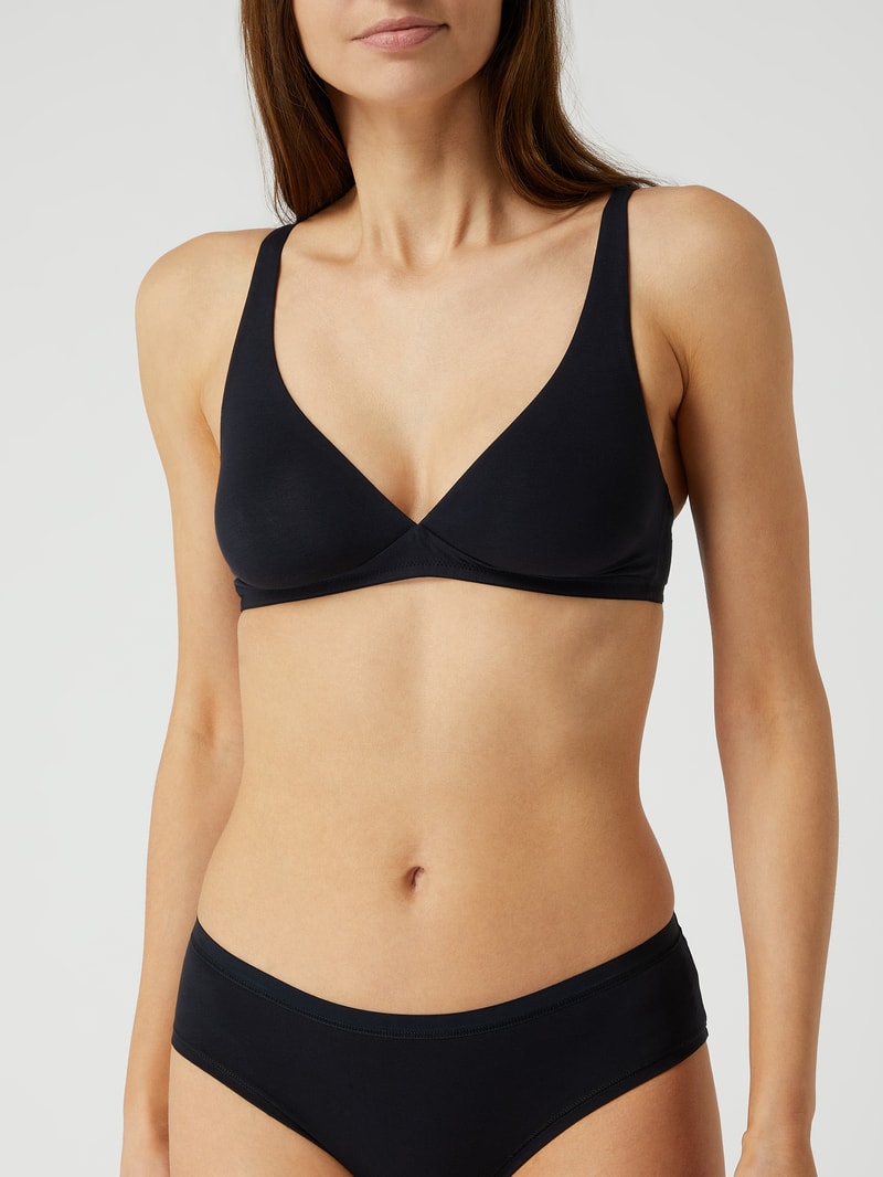 Bralette mit Stretch-Anteil Modell 'Cotton Sensation' in schwarz