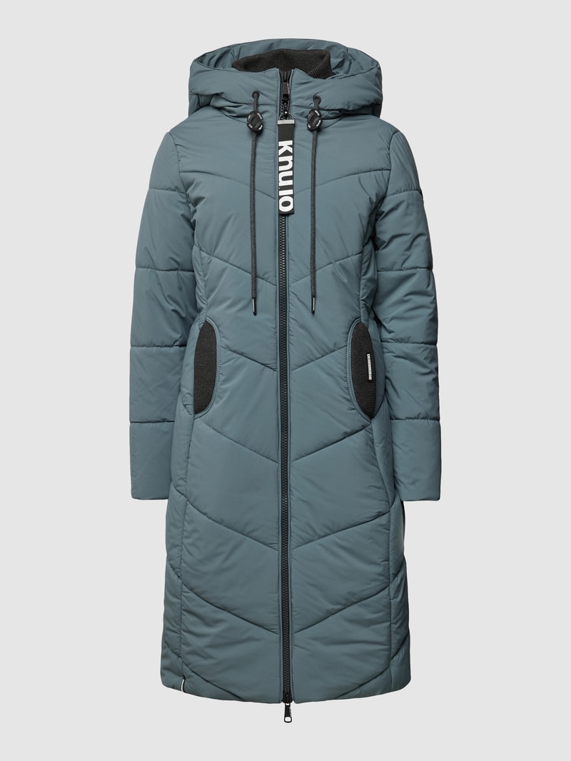 Steppmantel mit Label-Details Modell 'THE ARIBAY' in rauchblau