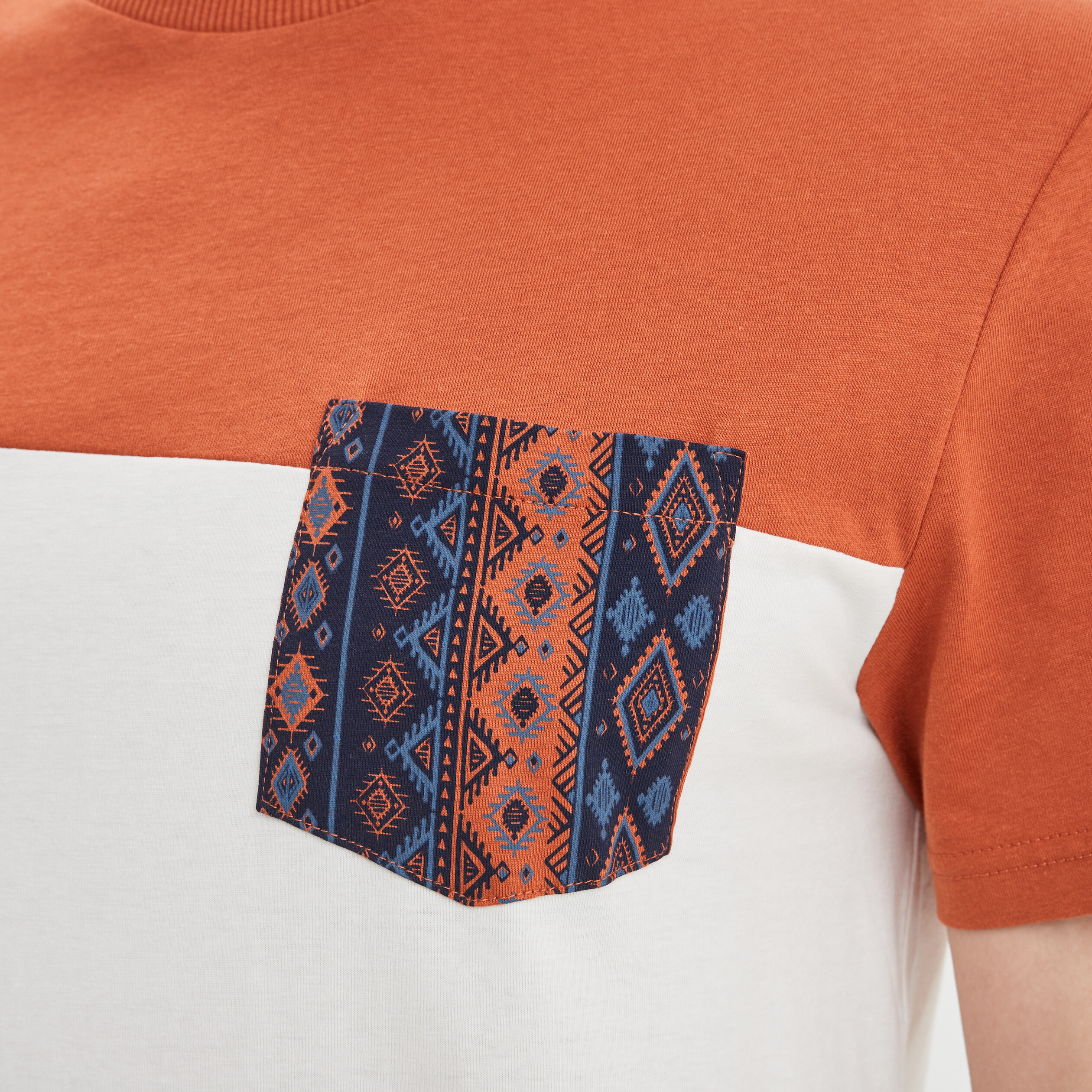 T-shirt droit buste 1 poche Creeks orange foncé homme | La Halle