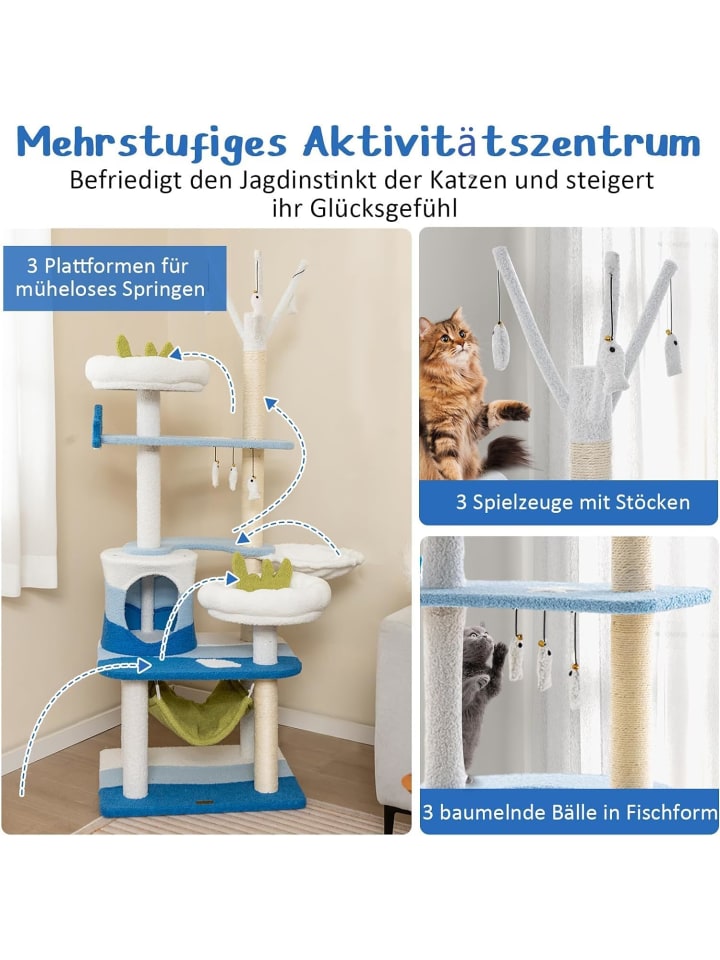 COSTWAY Kratzbaum 165cm in Blau günstig kaufen onesize