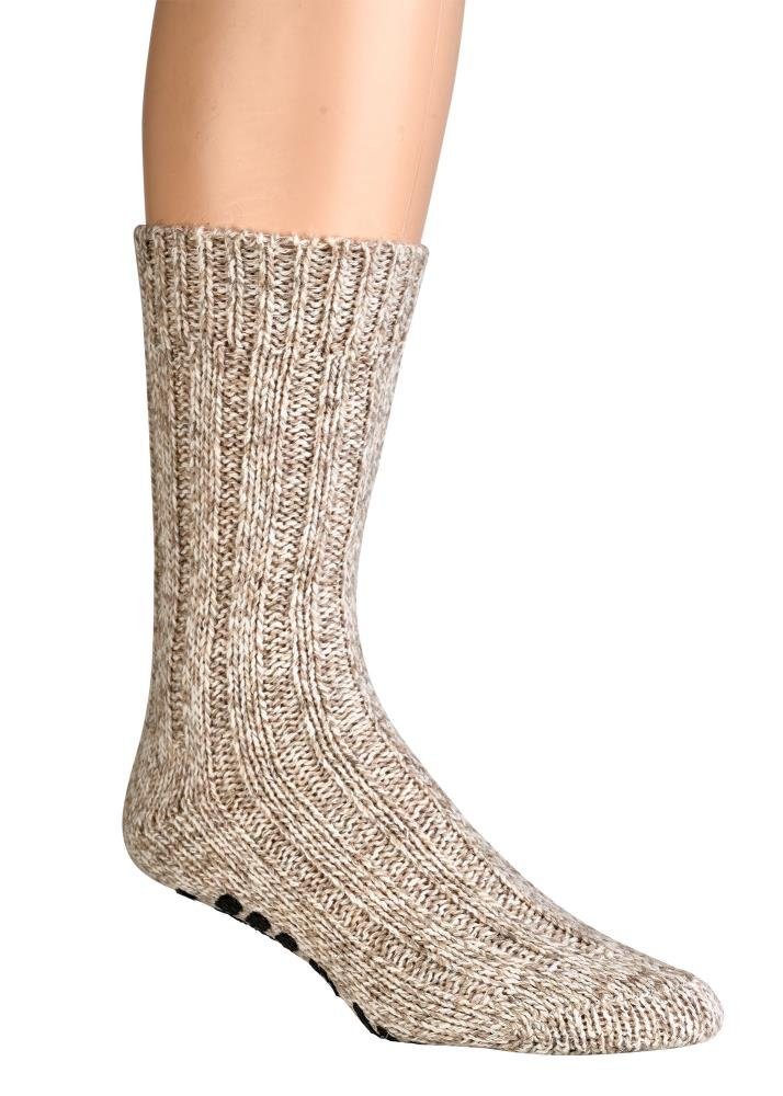 Wowerat ABS-Socken Antirutsch Norwegersocken ABS Gr. 35 - 50 4 Farben 49% Wolle (2 Paar) ABS Druck