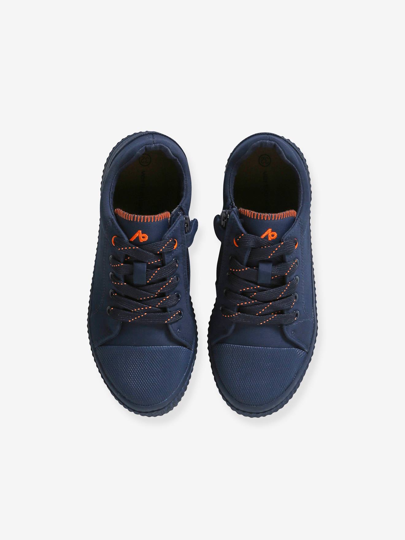Vertbaudet Kinder Stoff-Sneakers mit Reißverschluss - marine