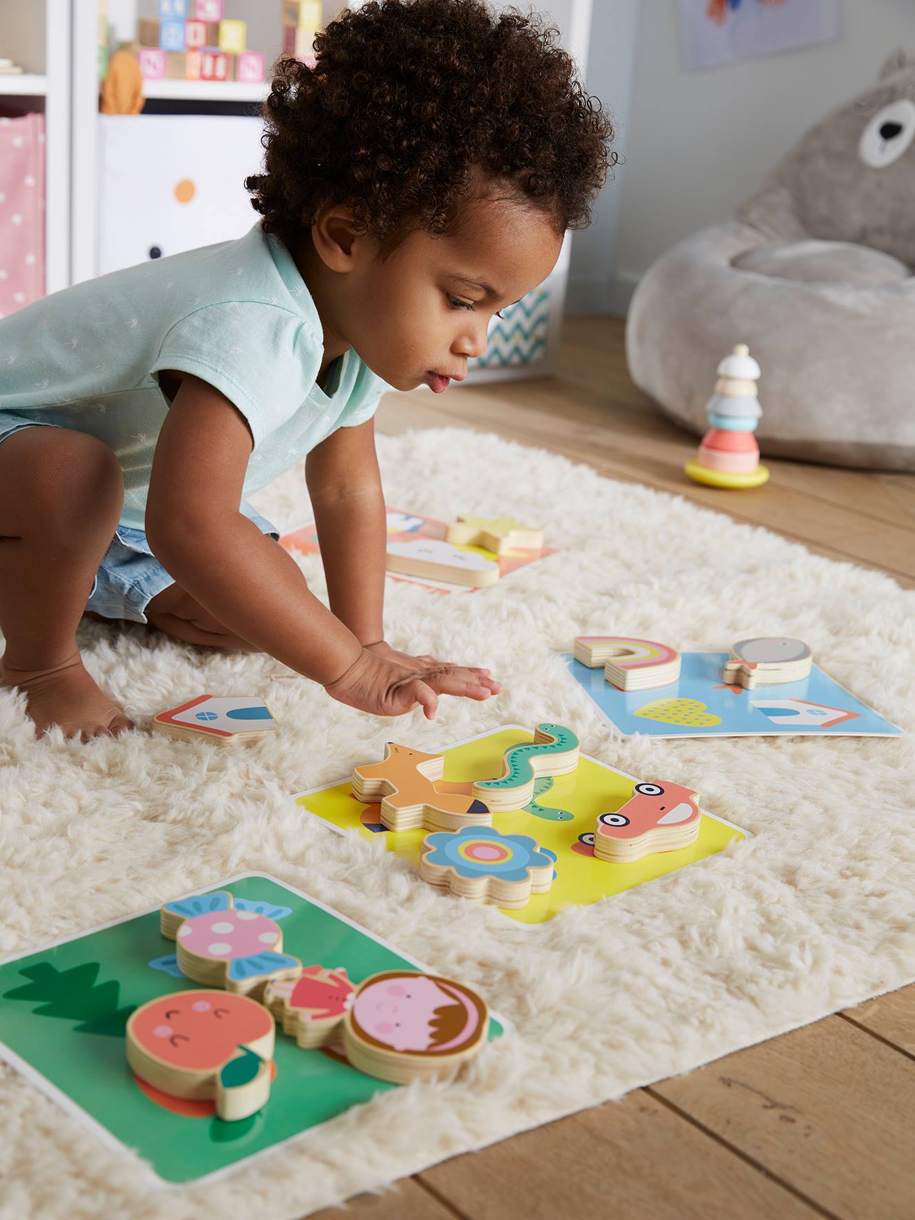 Jeu de reconnaissance tactile en bois FSC® multicolore
