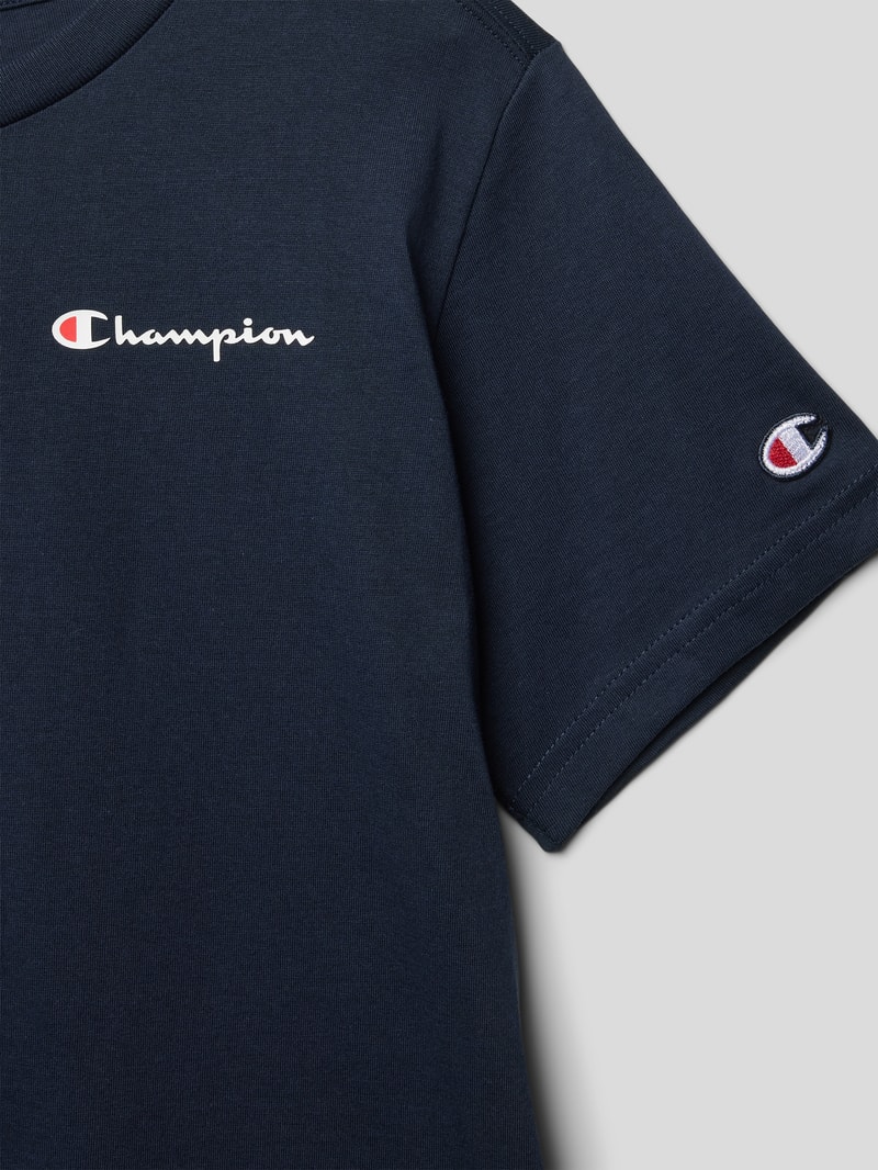 T-Shirt mit Logo-Print in marineblau