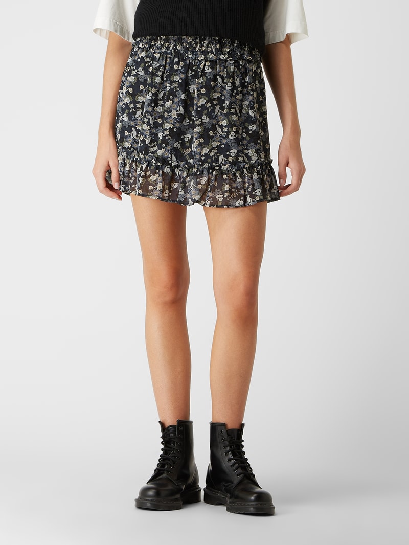 Minirock aus Chiffon in schwarz