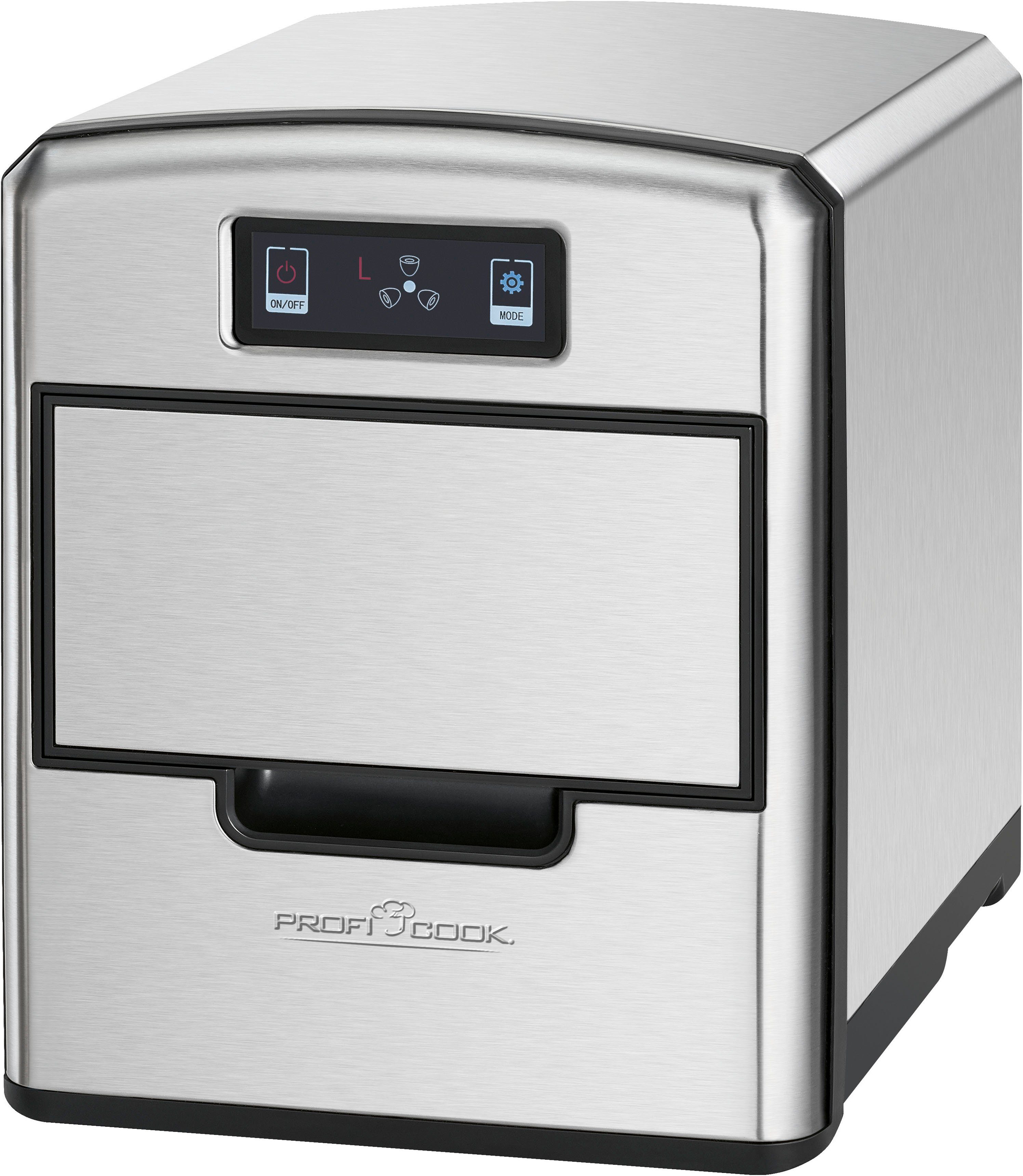 ProfiCook Elektrischer Eiswürfelbereiter PC-EWB 1187, inox Sensor Touch 12 Würfel