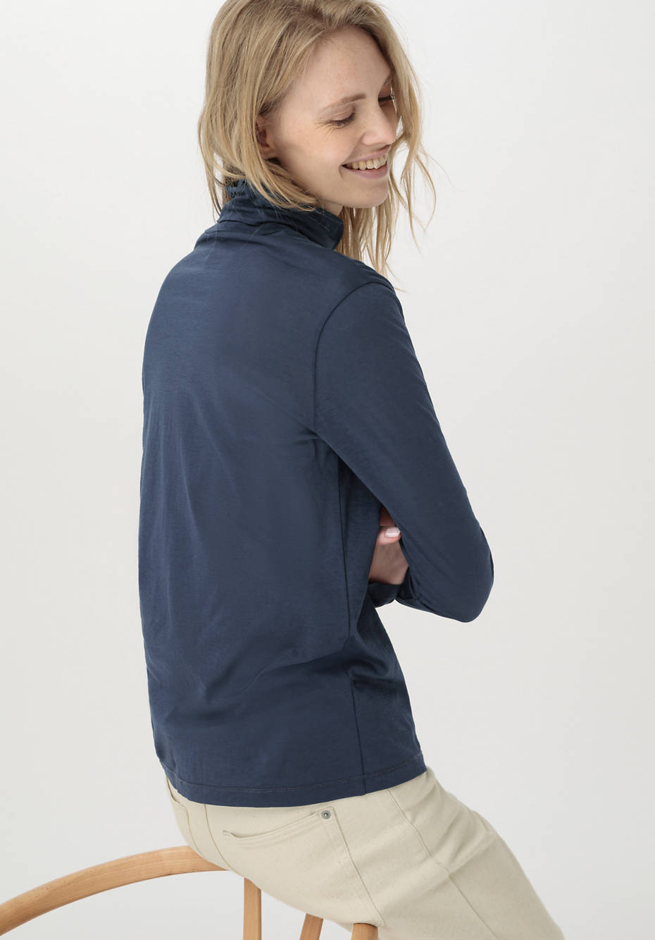 Rollkragen-Shirt aus reiner Bio-Baumwolle