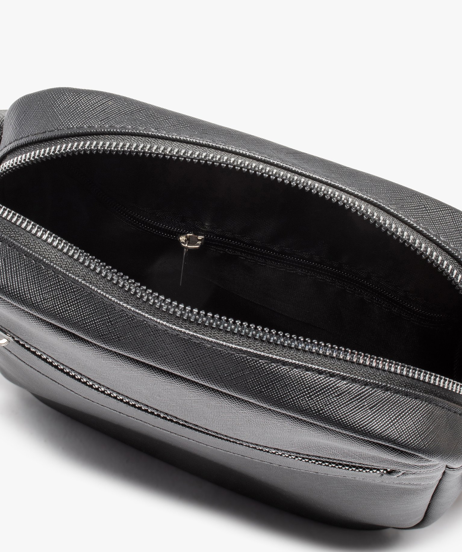 Sacoche avec fermetures zippées et bandoulière homme noir | GEMO