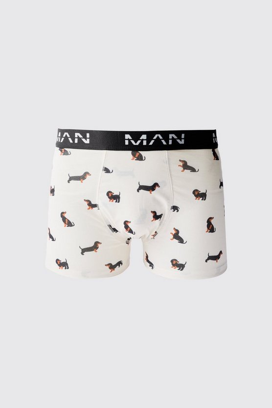 Man Boxershorts mit Dackel-Print