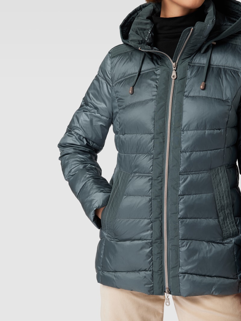 Jacke mit herausnehmbarer Kapuze in petrol