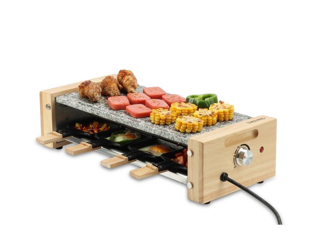 SWISS PRO+ Raclette Swiss Pro Raclette Grill bis zu 8 Personen, 1200W Antihaftbeschichtung