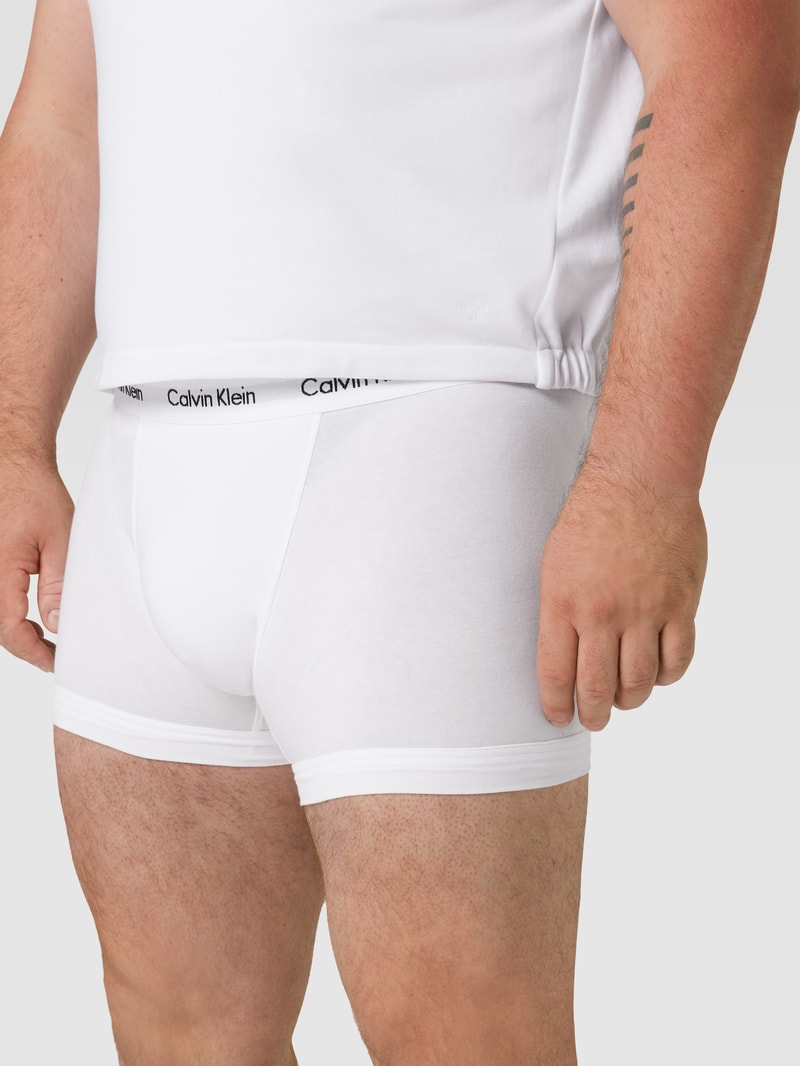 PLUS SIZE Trunks mit Logo-Bund im 3er-Pack in mittelgrau meliert