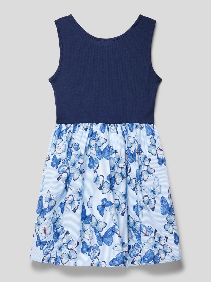 Minikleid mit Two-Tone-Machart in marineblau