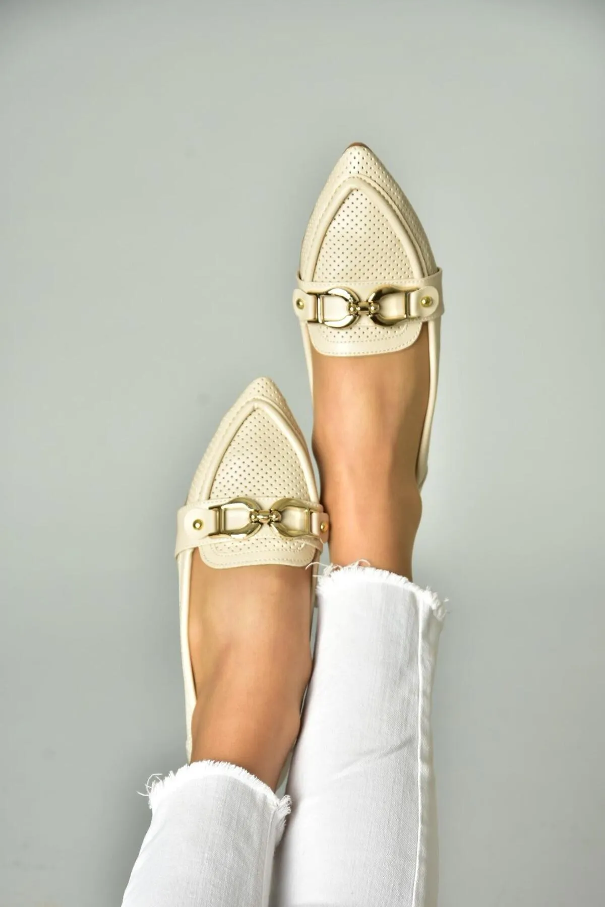 Fox Shoes  S314026509 Beige Damenschuhe mit Schnalle