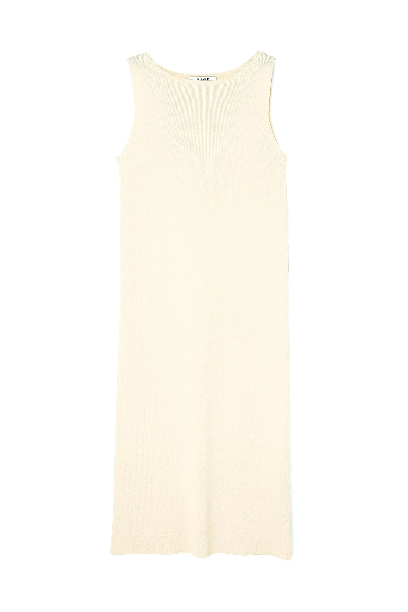 Feingestricktes ärmelloses Midi-Kleid