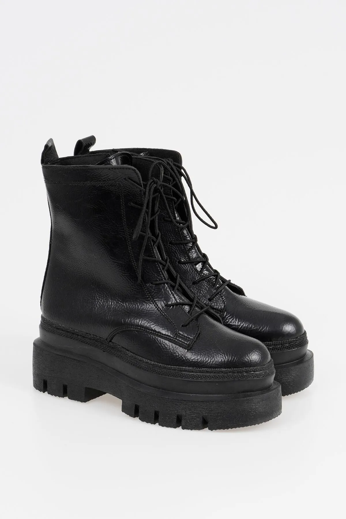 CZ London  Damen-Schnürstiefel mit Plateau und hoher Sohle