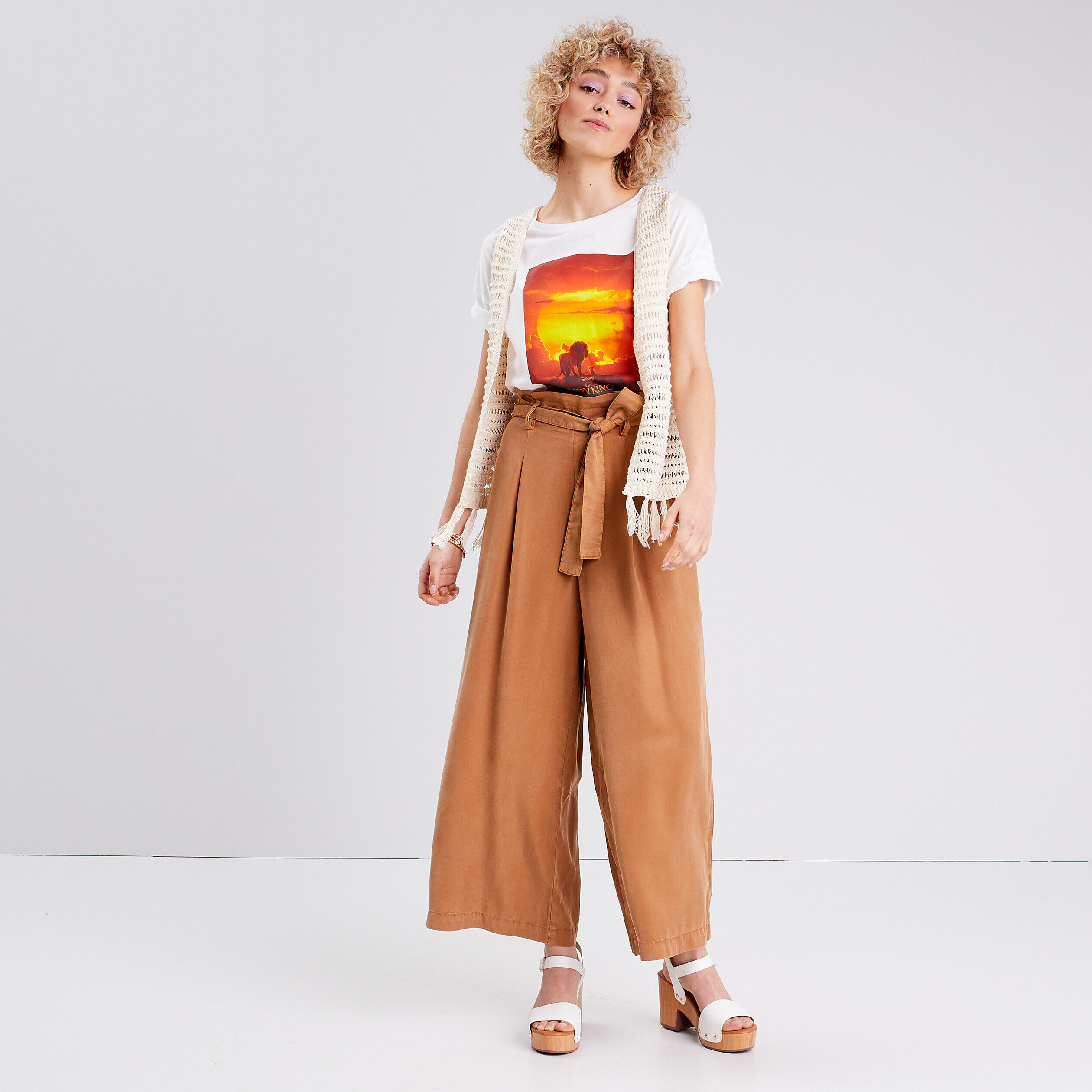 Gilet sans manches ajouré ecru femme | Cache Cache