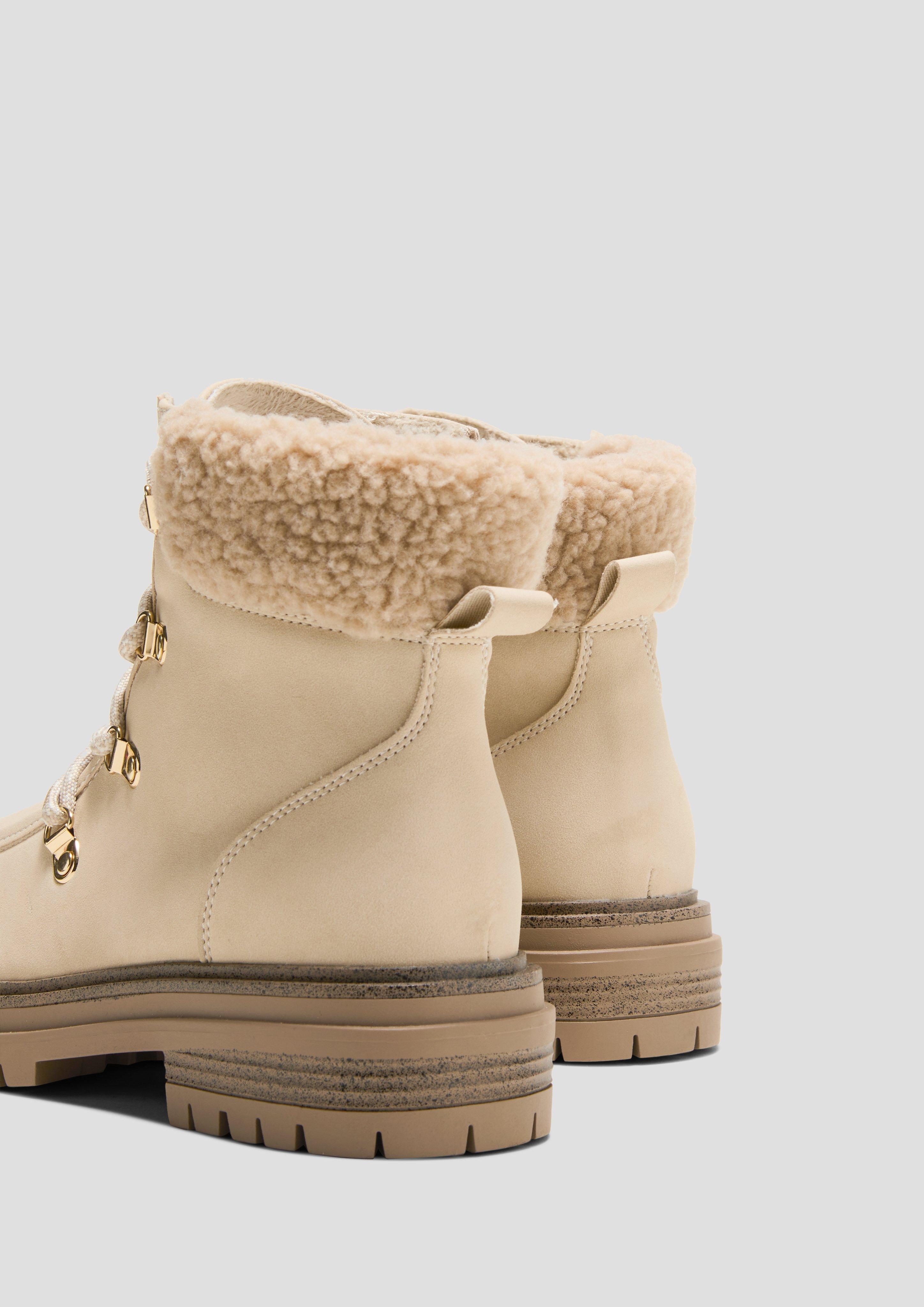Gefütterte Stiefel in Veloursleder-Optik  6008539-227
