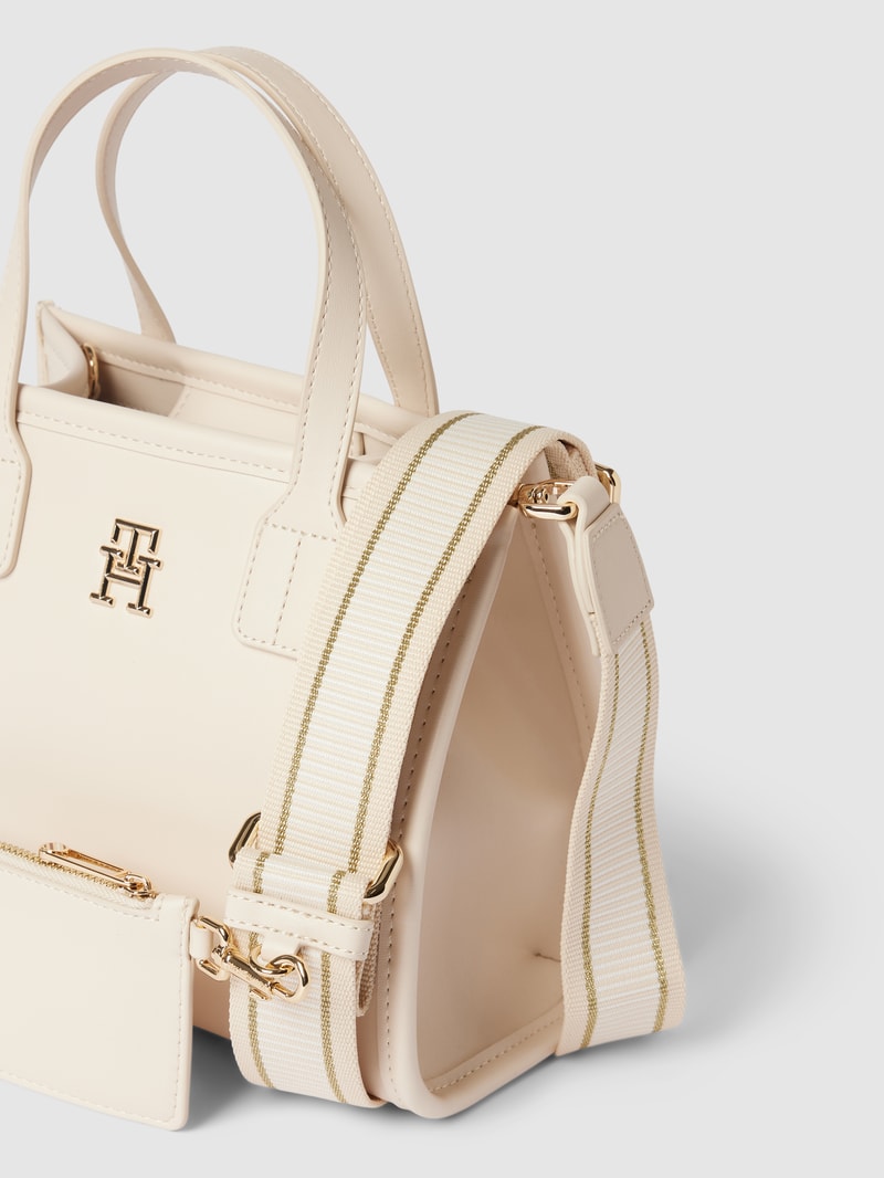 Handtasche mit Label-Applikation Modell 'CITY' in sand
