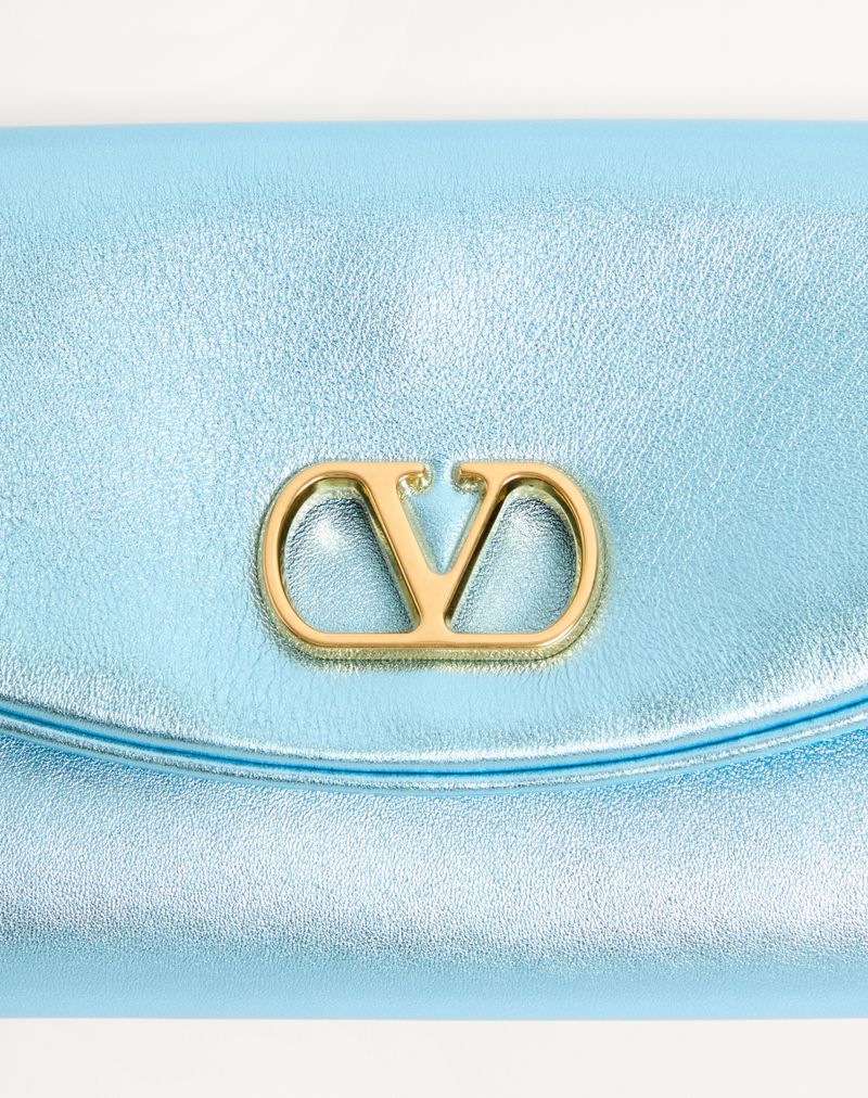 Bolsa de ombro pequena Valentino Garavani Devain em couro napa laminado