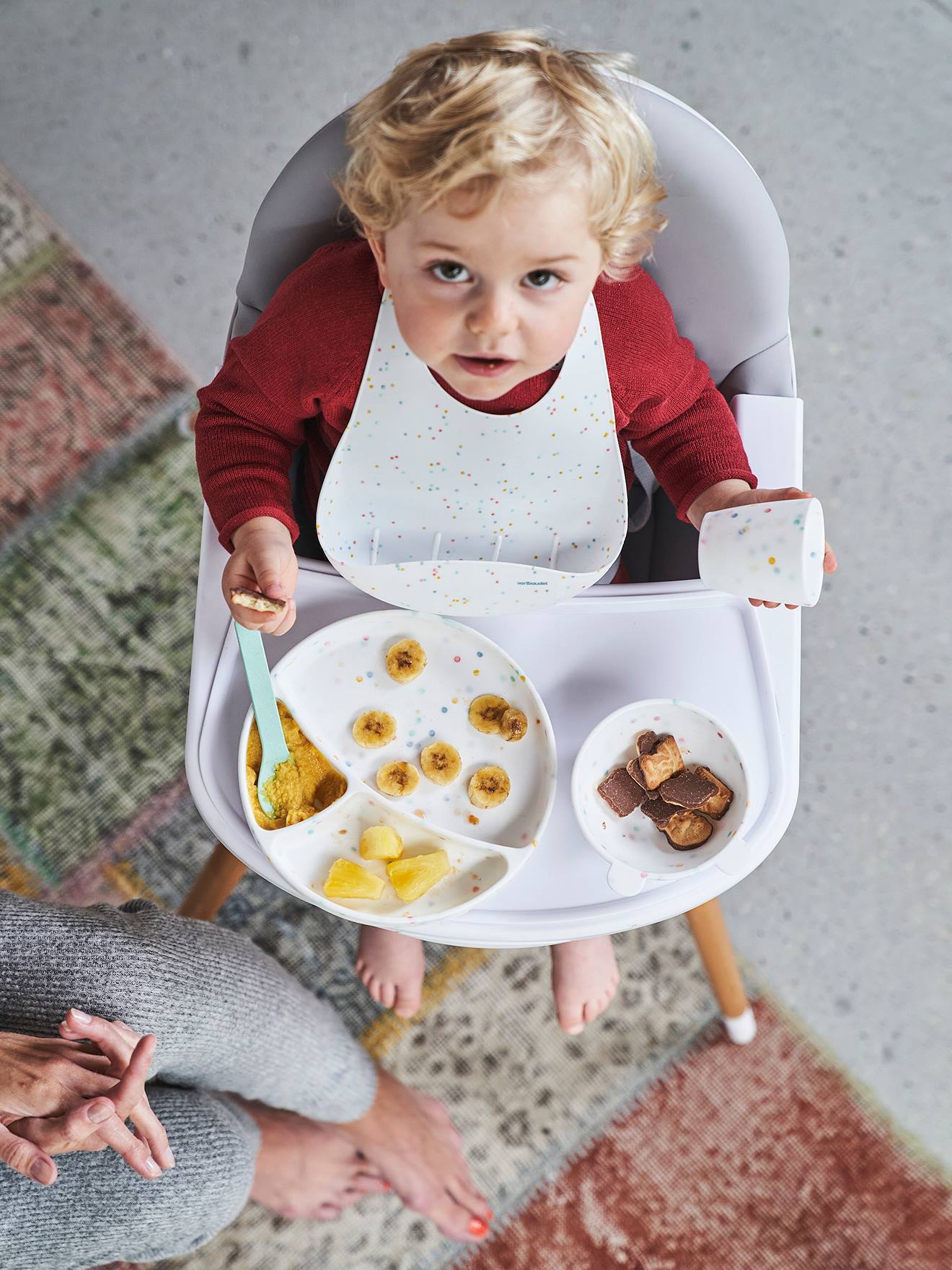 Coffret repas en silicone set baby blue