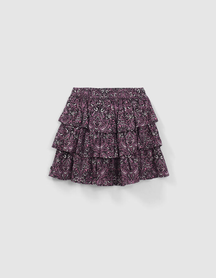 Jupe rose LENZING™ ECOVERO™ imprimé cachemire fille