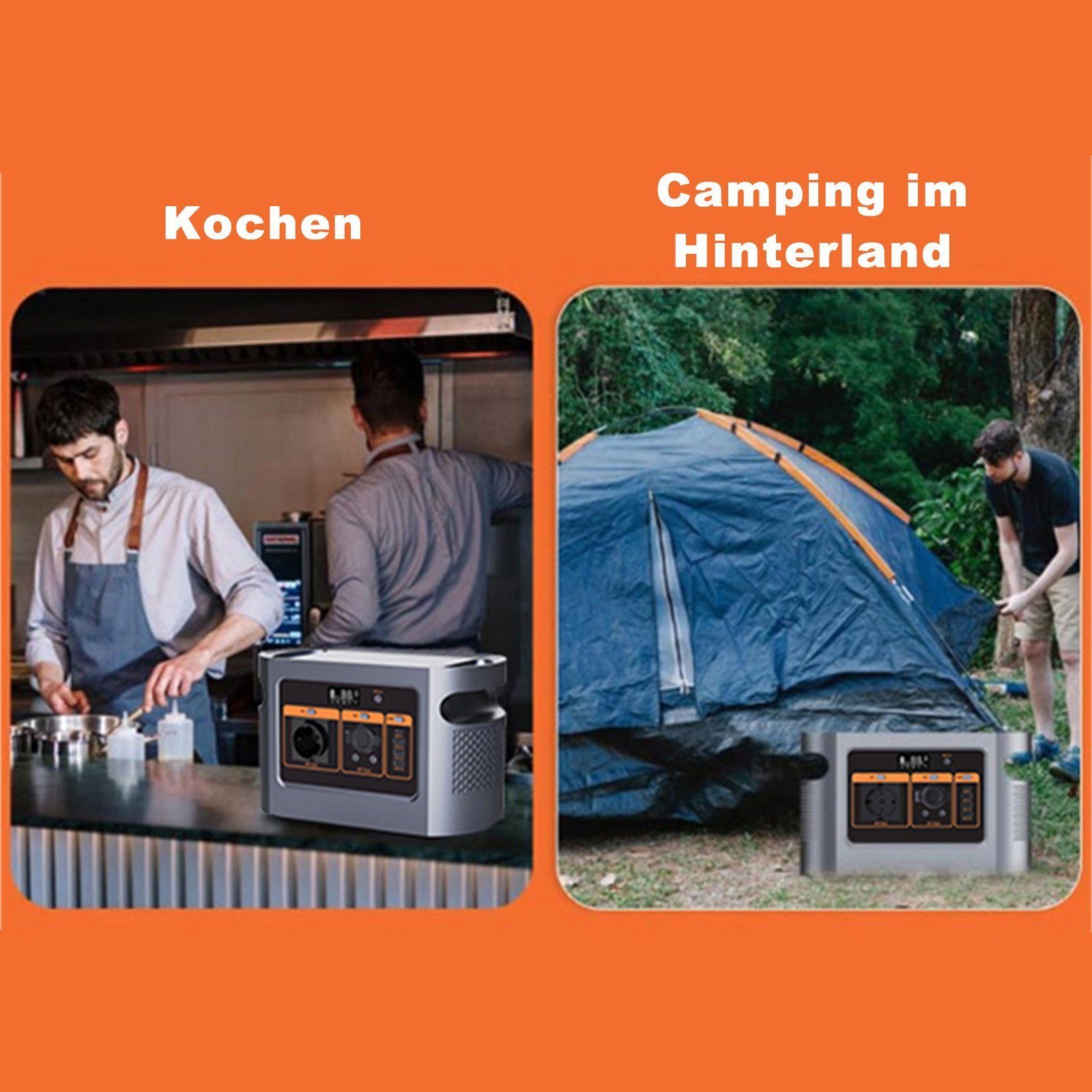Fine Life Pro Stromerzeuger Power Station 1008Wh/500Wh, 1,20 in kW, (Verpackung, 1-tlg., QE05-1200W/500W), Kann 2500 Mal recycelt werden,Solar Generator