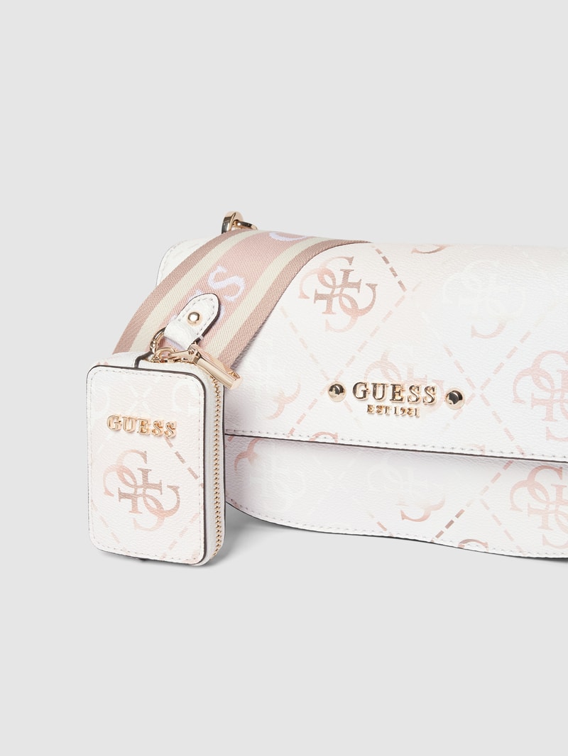 Saddle Bag mit Label-Applikation Modell 'REA' in weiß