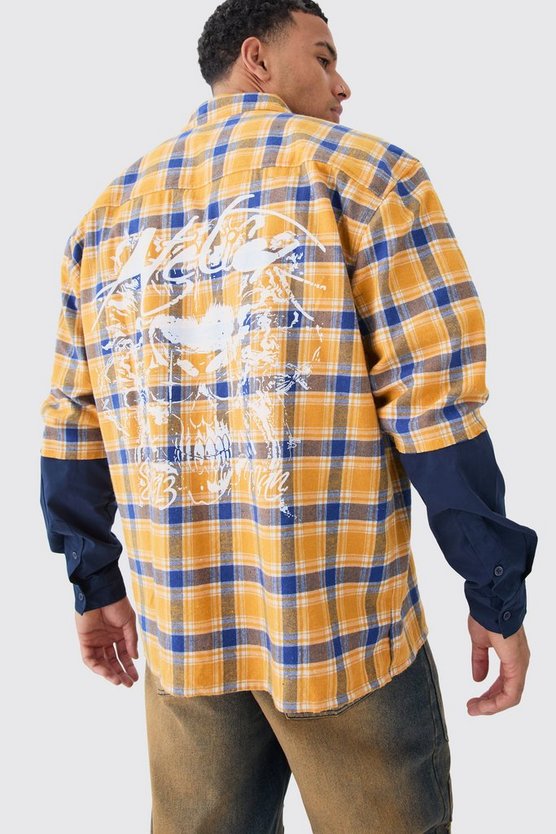 Kastiges kariertes Jersey-Overshirt
