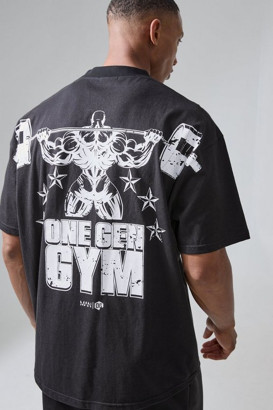 Man Active X Og Gym Oversize T-Shirt mit Xxl Print