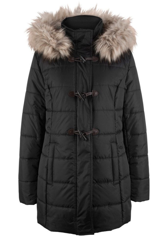 Duffle-Jacke mit Kapuze und Knebelknöpfen