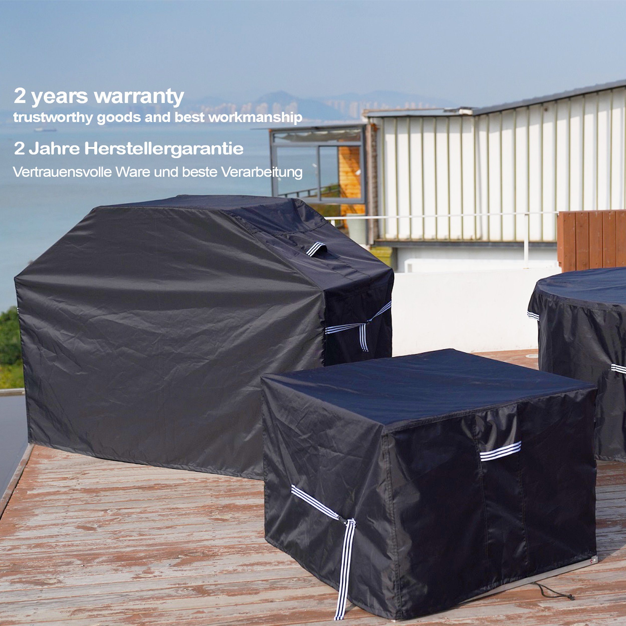 Grasekamp Gartenmöbel-Schutzhülle Black Premium Strandkorbhülle XL