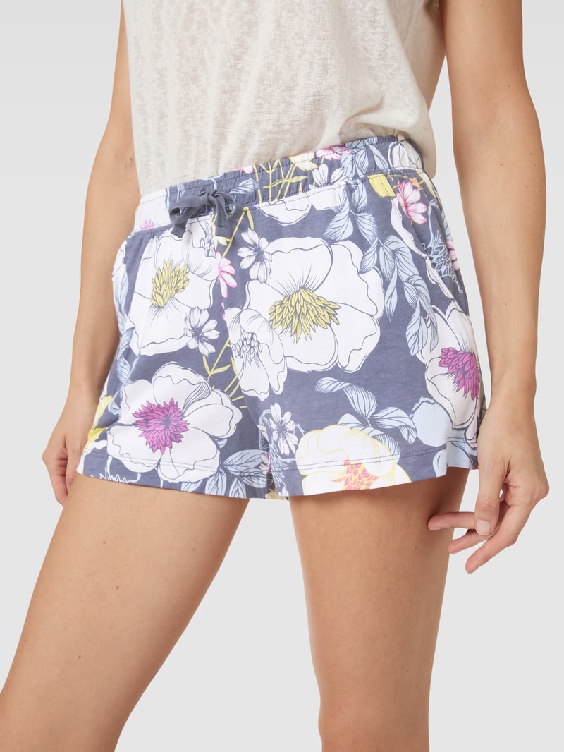 Pyjama-Shorts mit Allover-Muster Modell 'Cozy Dreams' in blau