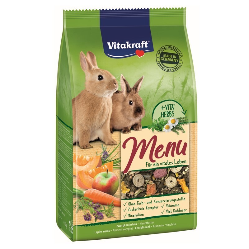 Vitakraft Hauptfutter Vitakraft Premium Menü Vital Zwergkaninchen 3x1.000 kg