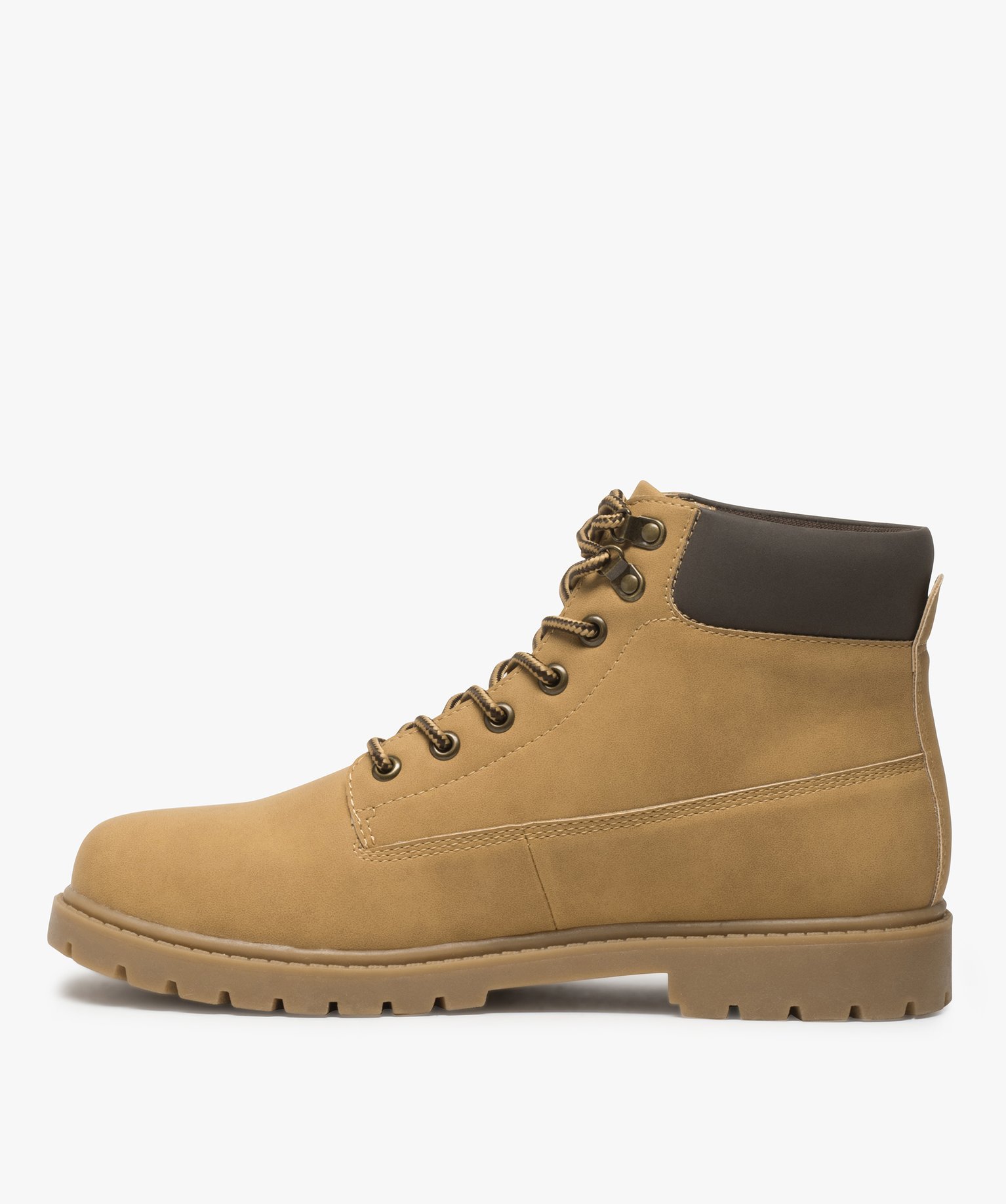 Boots homme à semelle crantée et lacets - Les Supaires camel | GEMO