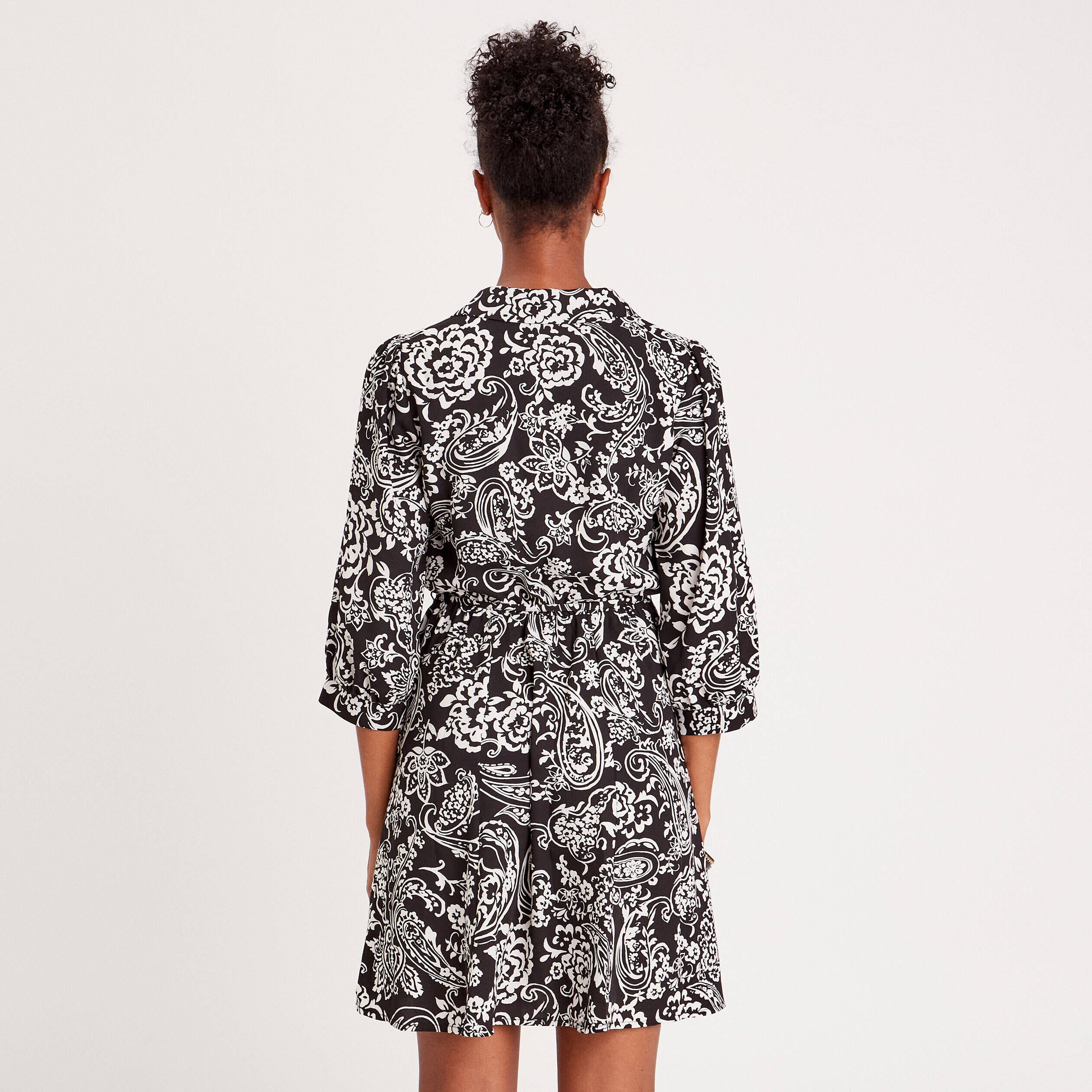 Robe patineuse manches 3/4 noir femme | Cache Cache