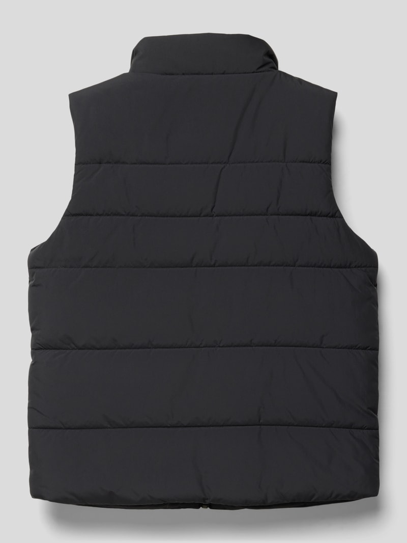Steppweste mit Label-Print in schwarz
