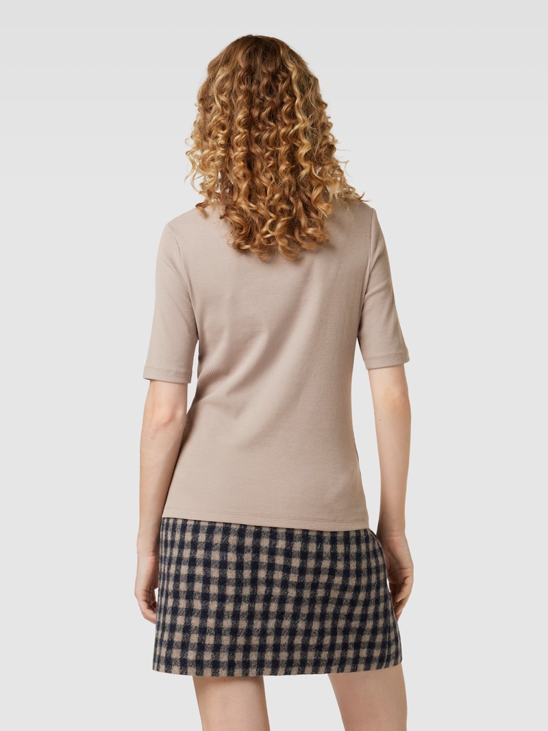 T-Shirt mit Rundhalsausschnitt Modell 'Mila' in taupe