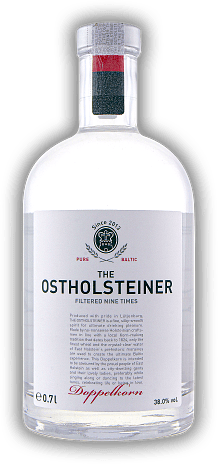 The Ostholsteiner Doppelkorn The Ostholsteiner Doppelkorn 9-fach filtrierter Premium-Doppelkorn aus der Holsteinischen Schweiz 0,7	 Liter - Vol 38%