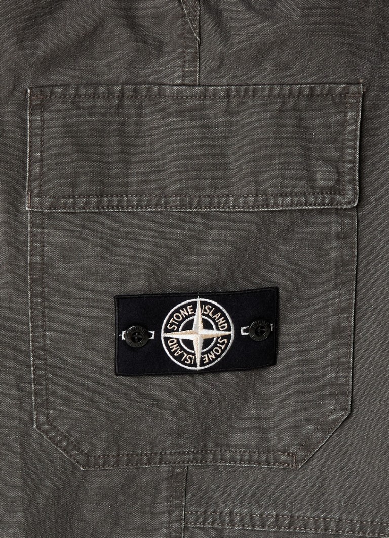 Pantaloni cargo Stone Island 32T1 cu croială dreaptă din amestec de lyocell și logo