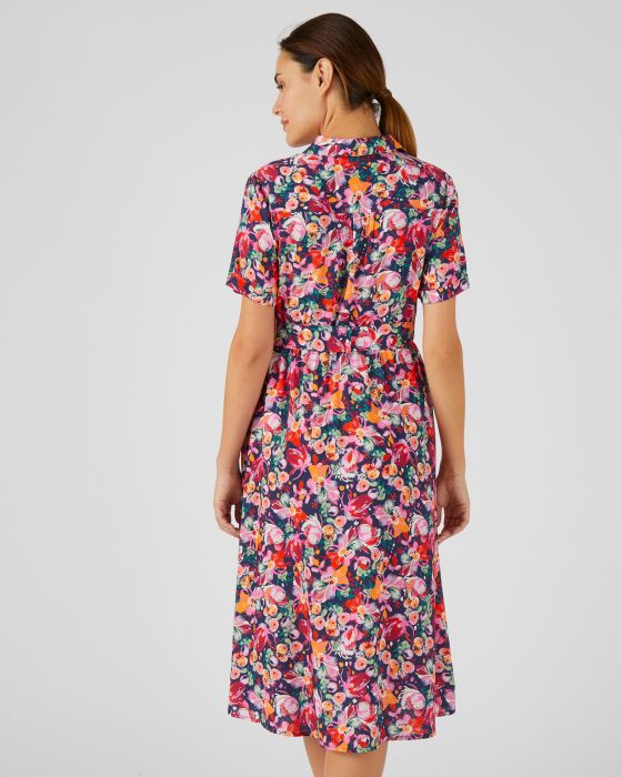 Robe-chemise pure viscose imprimée