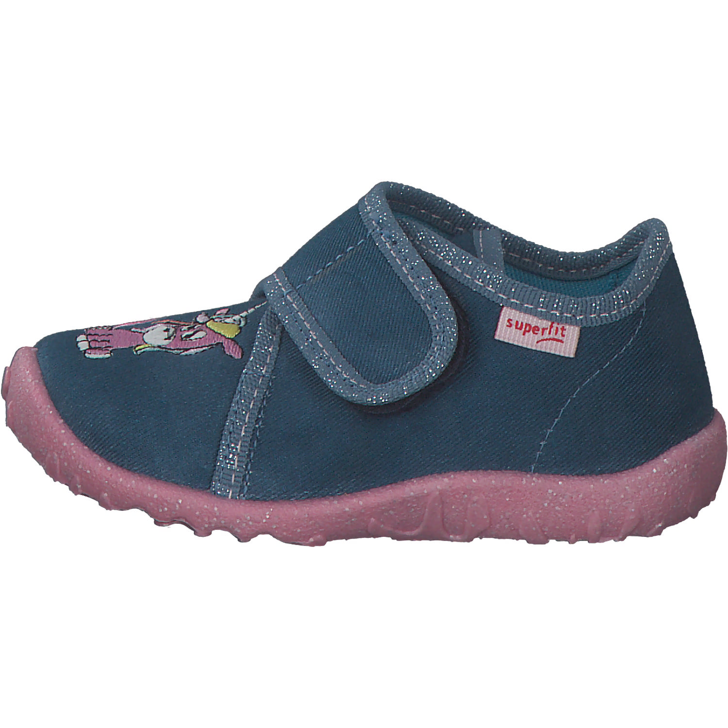 Superfit SPOTTY 09254 W, Hausschuhe, Kinder, Dunkelblau/Rosa