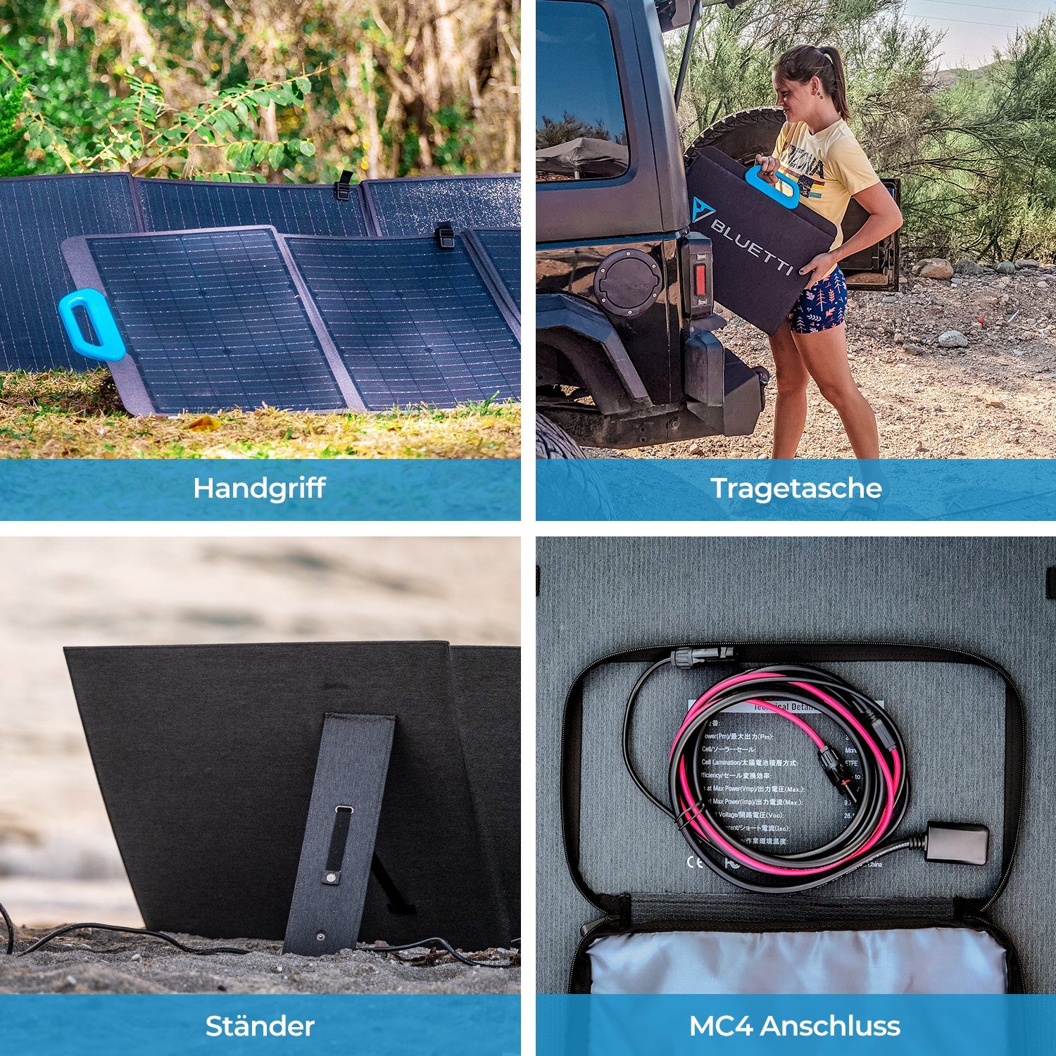 BLUETTI Stromerzeuger EB55 700W/537Wh Solar Stromgenerator mit Solar Panel, (1-tlg., mit PV120 120W Solarpanel), für Outdoor Camping, Off-Grid, Blackout