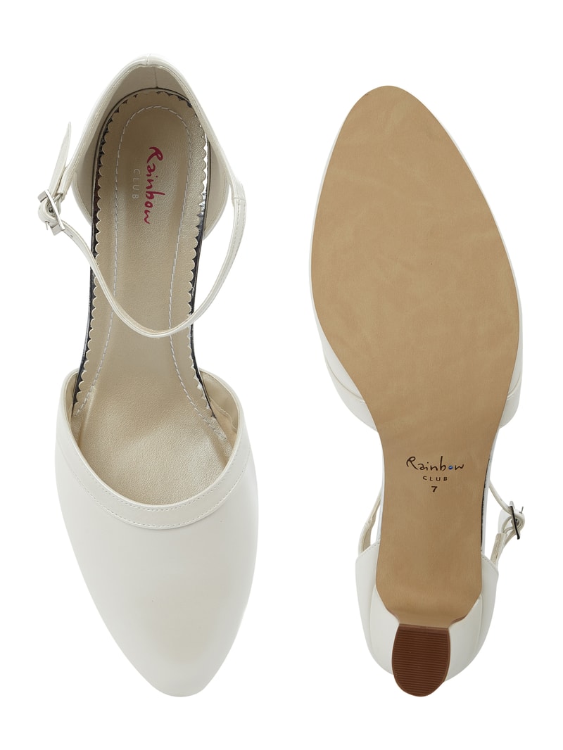 Pumps in Leder-Optik in offwhite