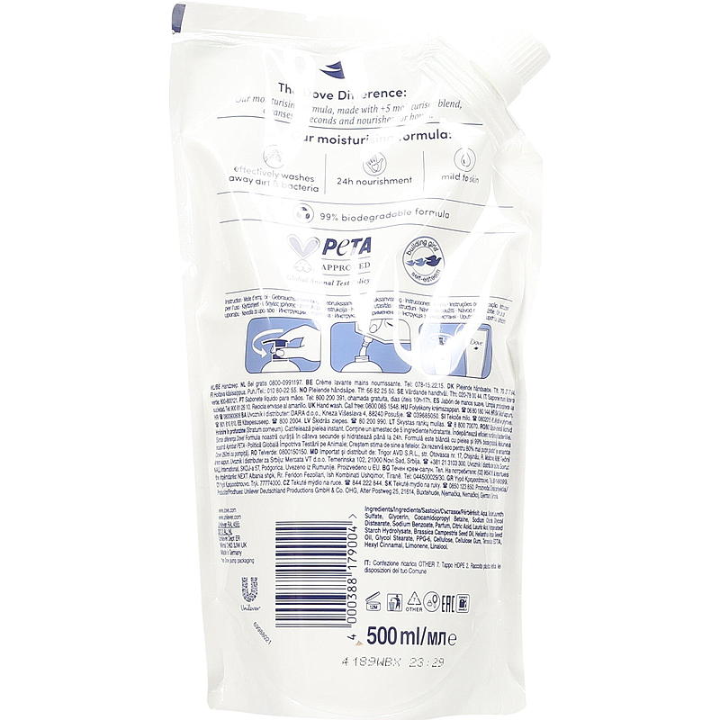 Dove Dove håndsåpe 500 ml, refill