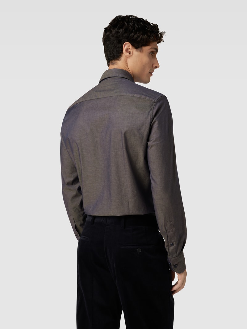 Slim Fit Premium Shirt mit Haifischkragen in anthrazit