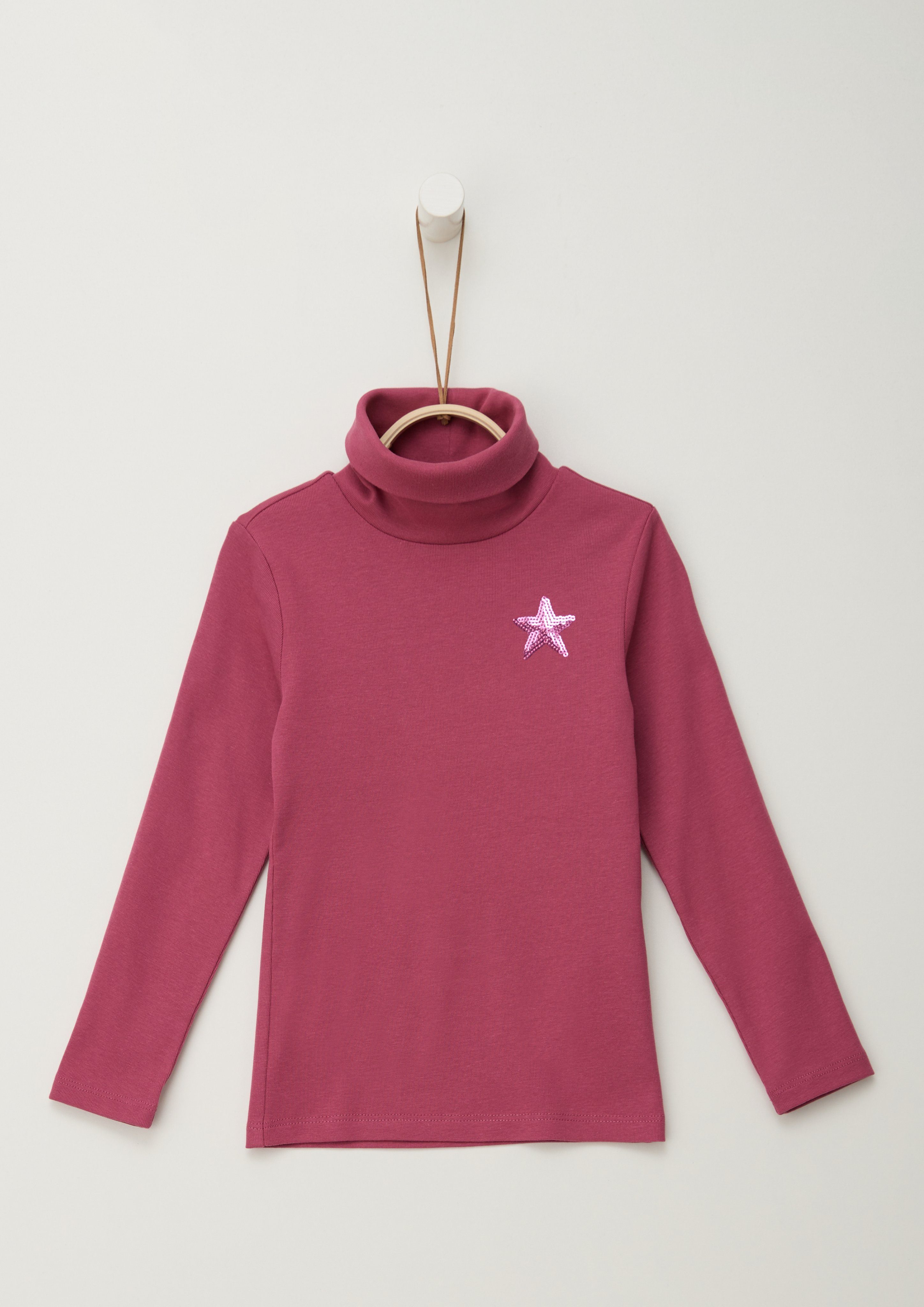 s.Oliver Junior Longsleeve mit Rippstruktur und Pailletten