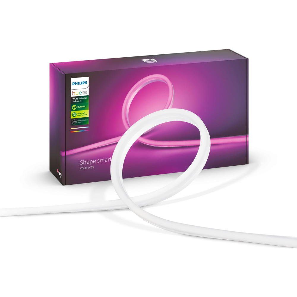 Philips Hue Gartenleuchte Bluetooth White & Color Ambiance Outdoor Lightstrip 5m, keine Angabe, Leuchtmittel enthalten: Ja, fest verbaut, LED, warmweiss, LED Streifen
