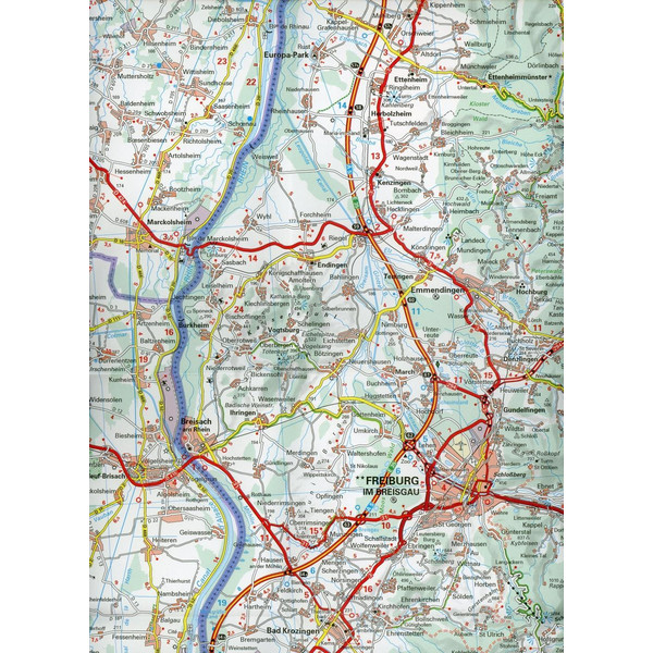 Michelin Localkarte Elsass Oberrheinische Tiefebene 1 : 150 000 - Straßenkarte